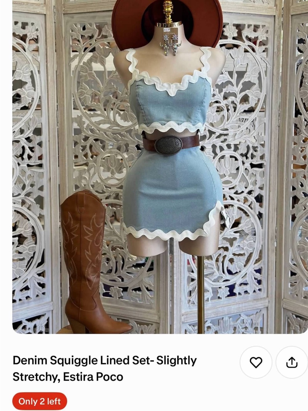 Light Blue Denim Mini Dress Set